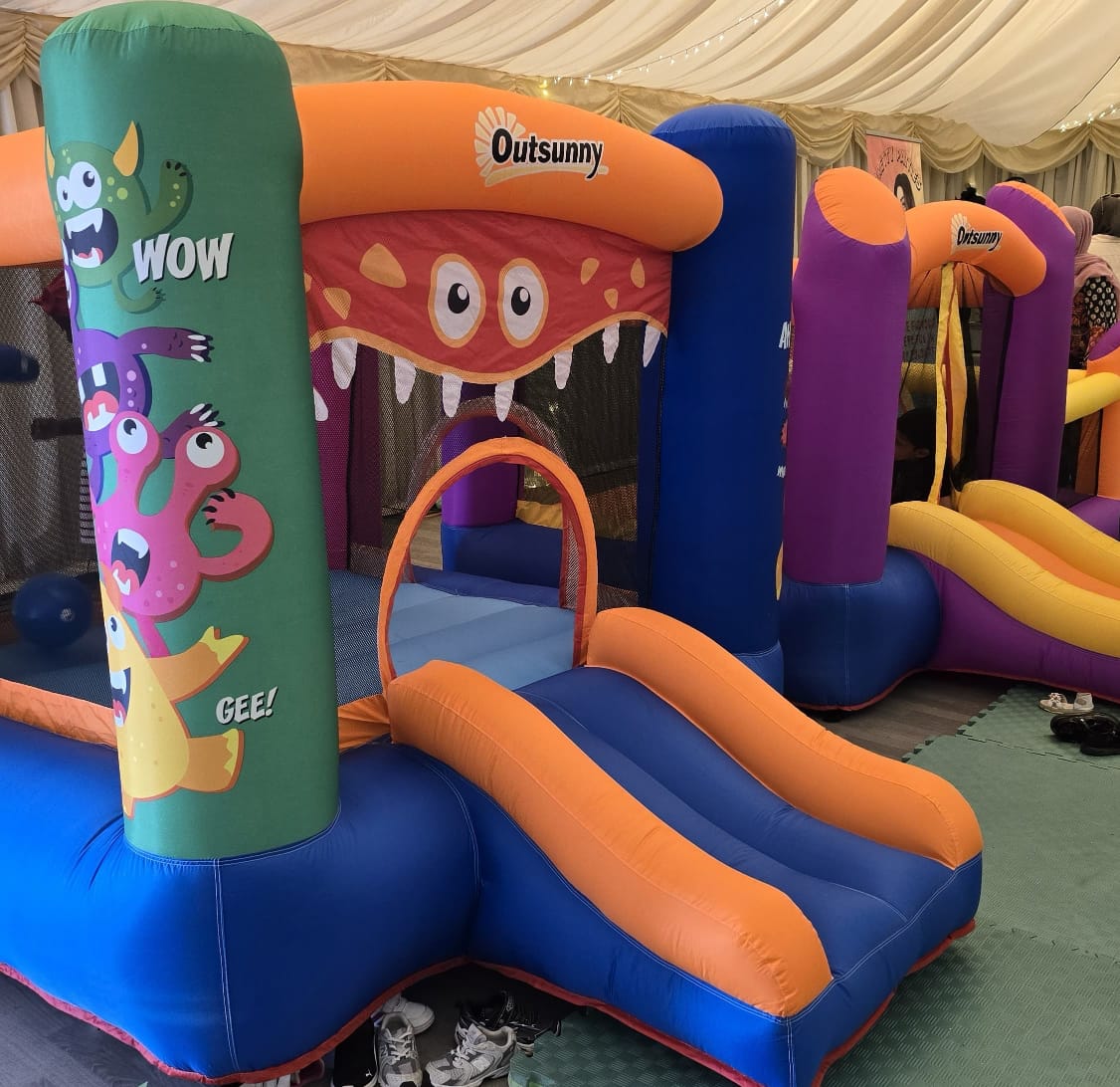 An image of the two smaller bouncy castles which were available.