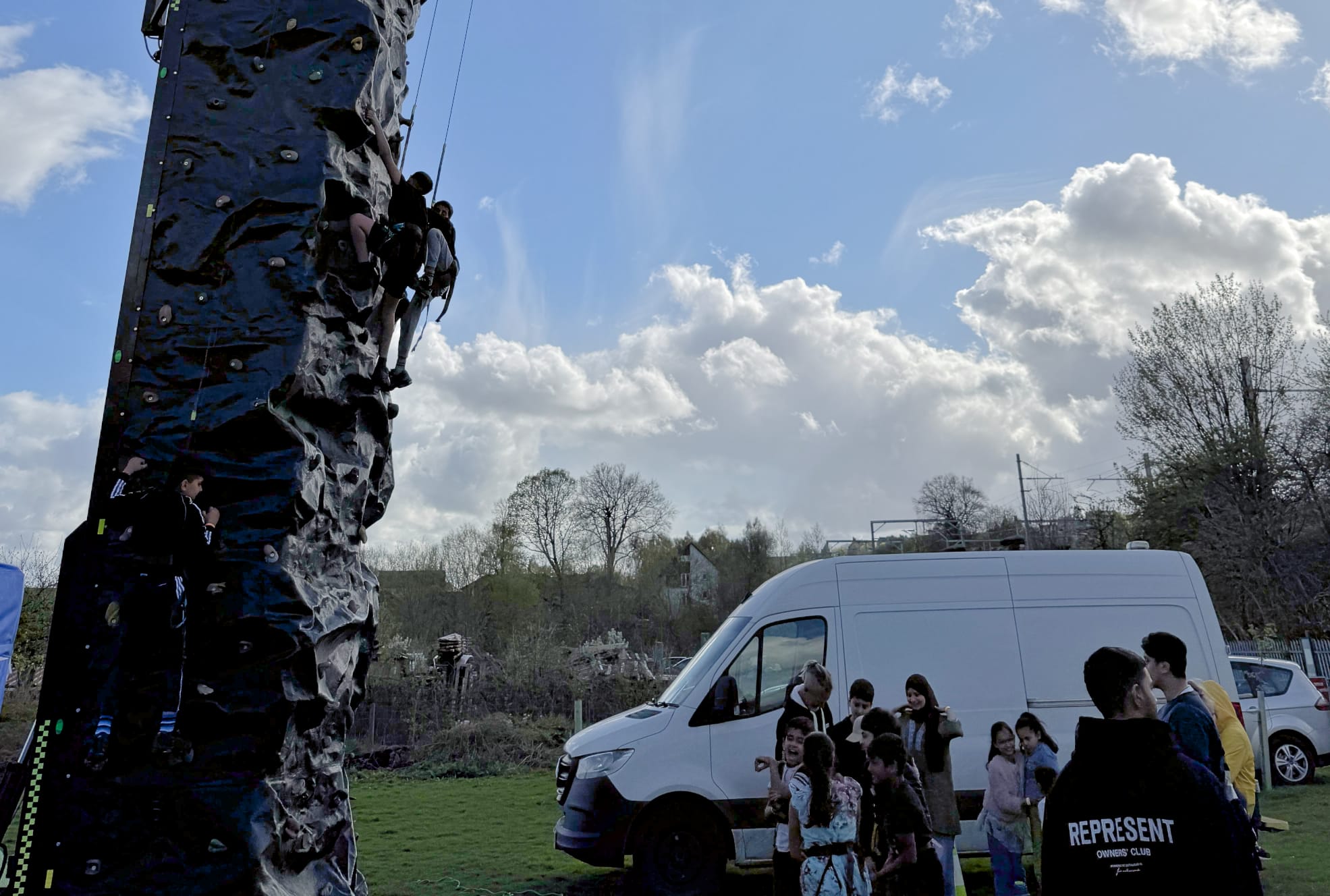 oor rock climbing wall at Eid Funday